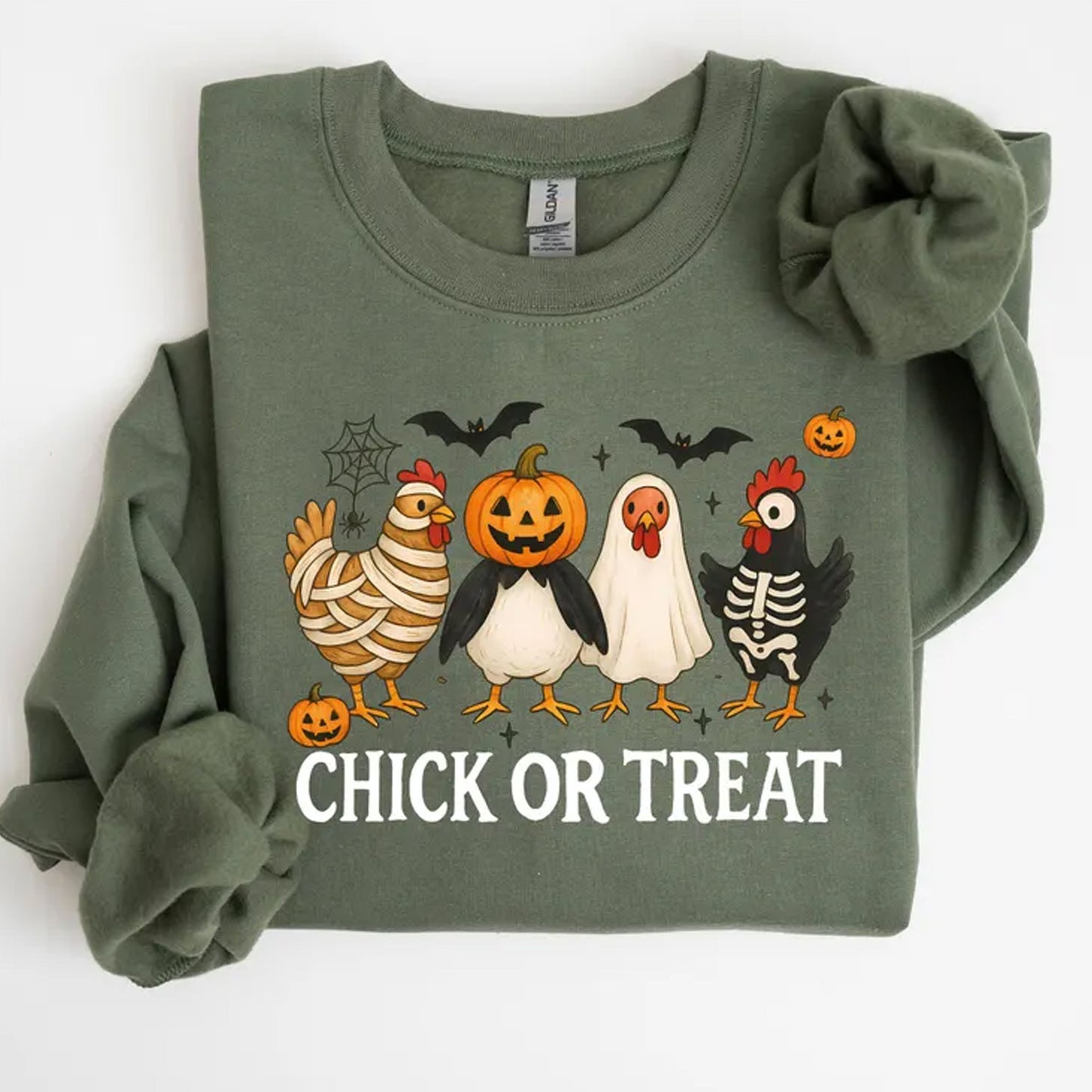 Halloween Chick or Treat Sweatshirt, Halloween Chicken Tee