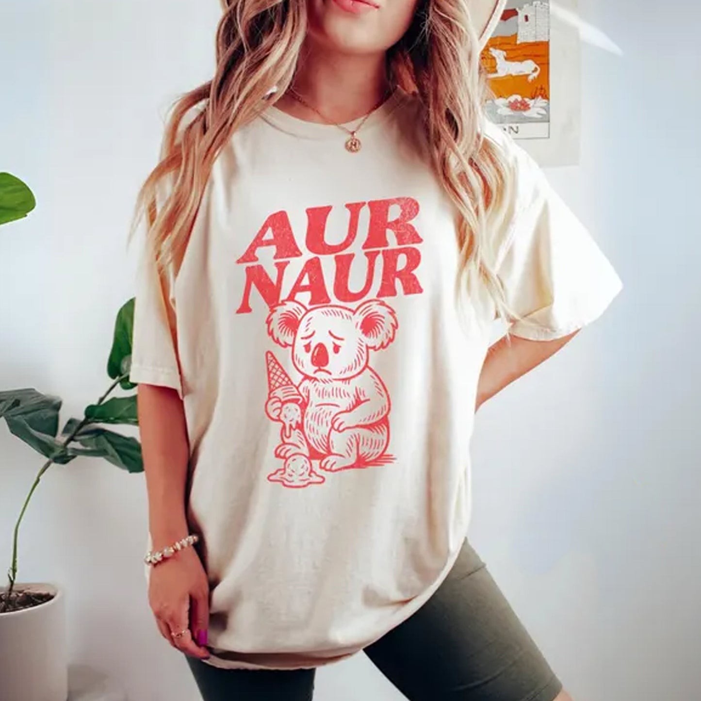 Aur Naur Koala Shirt, Funny Shirts for Women, Retro Boho Tee