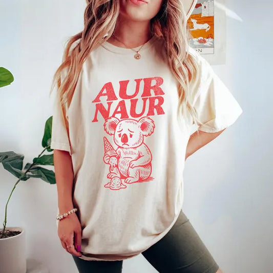 Aur Naur Koala Shirt, Funny Shirts for Women, Retro Boho Tee