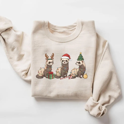 Black Ferret Sweatshirt, Ferret Xmas Sweater, Ferret Lover Shirt