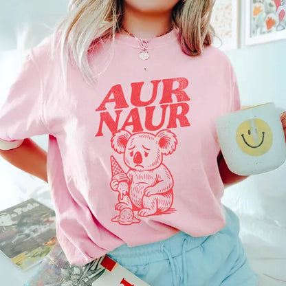 Aur Naur Koala Shirt, Funny Shirts for Women, Retro Boho Tee