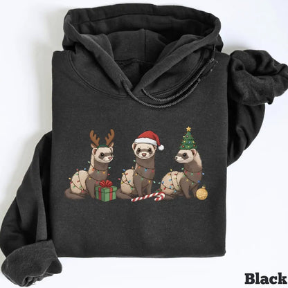 Black Ferret Sweatshirt, Ferret Xmas Sweater, Ferret Lover Shirt