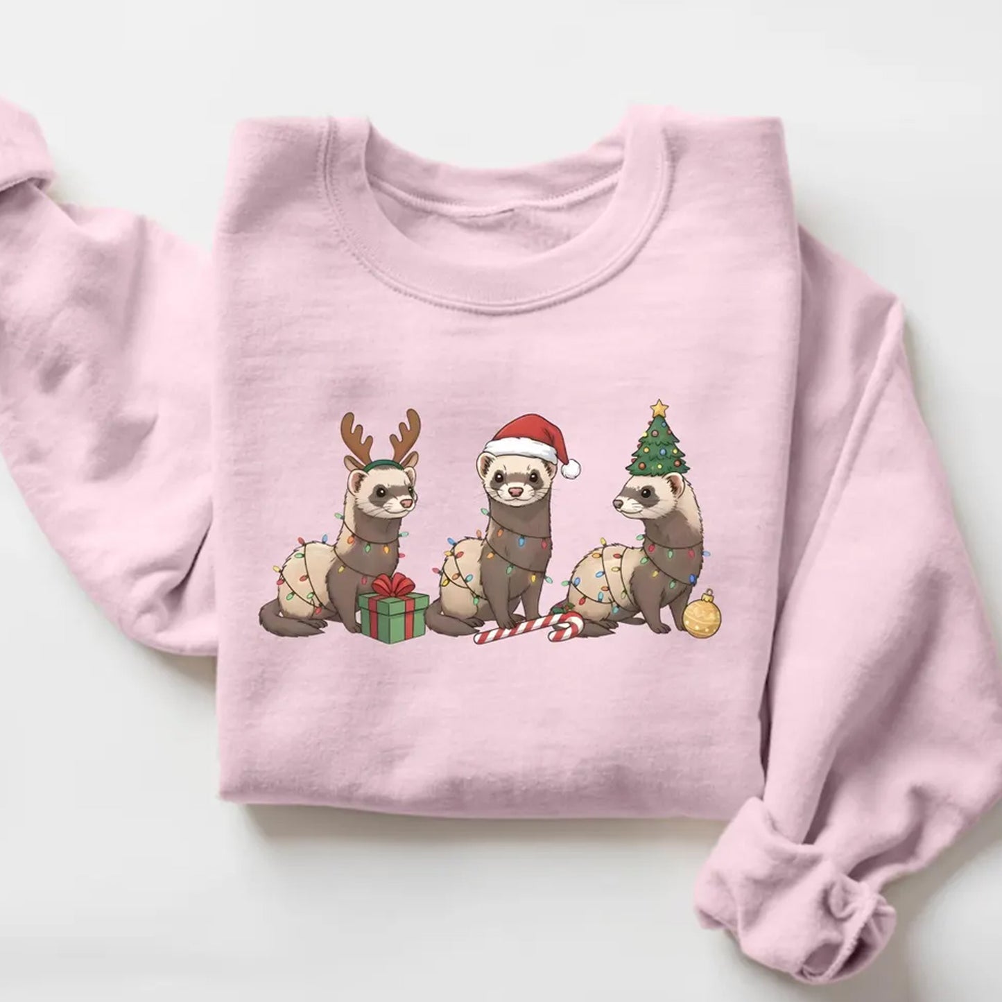Black Ferret Sweatshirt, Ferret Xmas Sweater, Ferret Lover Shirt