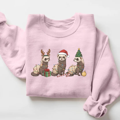 Black Ferret Sweatshirt, Ferret Xmas Sweater, Ferret Lover Shirt