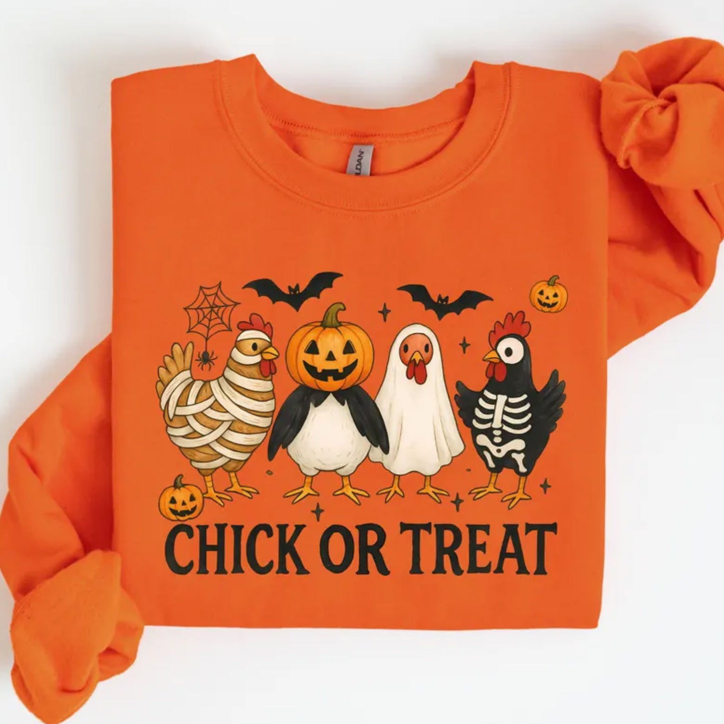 Halloween Chick or Treat Sweatshirt, Halloween Chicken Tee