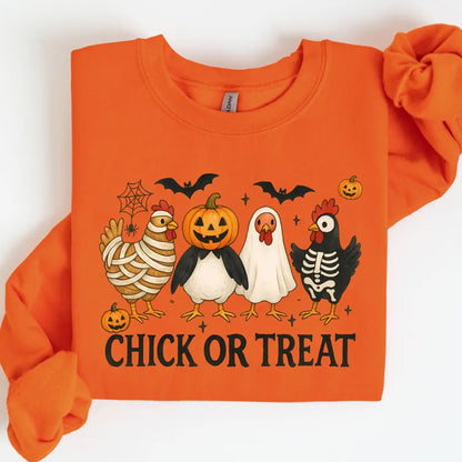 Halloween Chick or Treat Sweatshirt, Halloween Chicken Tee