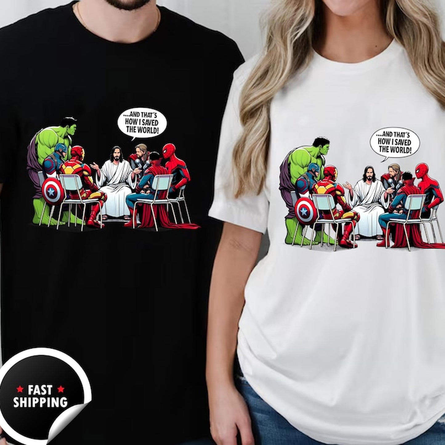 Jesus & Superheroes Christian Tee: Saved The World Shirt