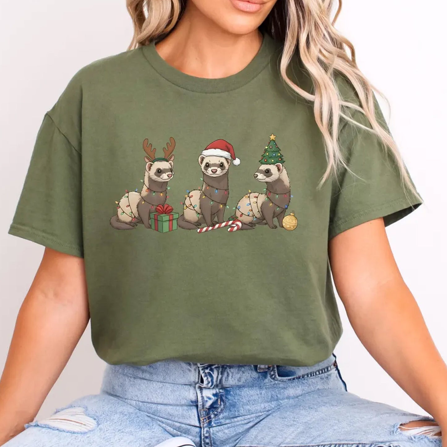 Black Ferret Sweatshirt, Ferret Xmas Sweater, Ferret Lover Shirt