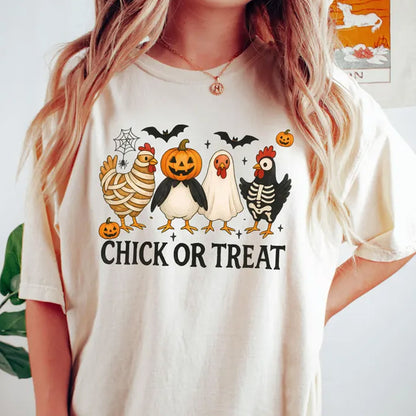 Halloween Chick or Treat Sweatshirt, Halloween Chicken Tee