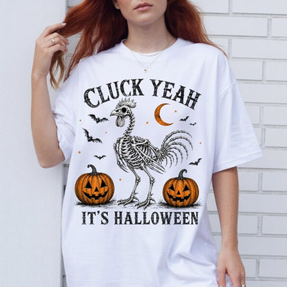Cluck Yeah It's Halloween Shirt, Chicken Skeleton Tee