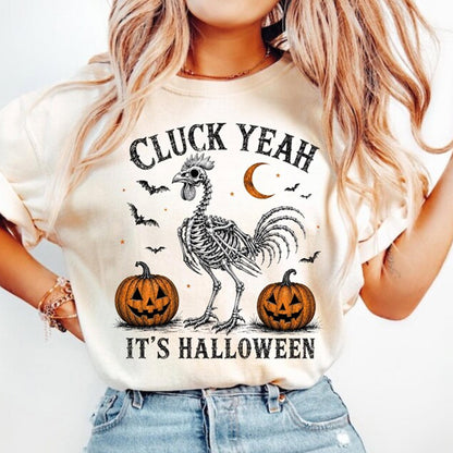 Cluck Yeah It's Halloween Shirt, Chicken Skeleton Tee