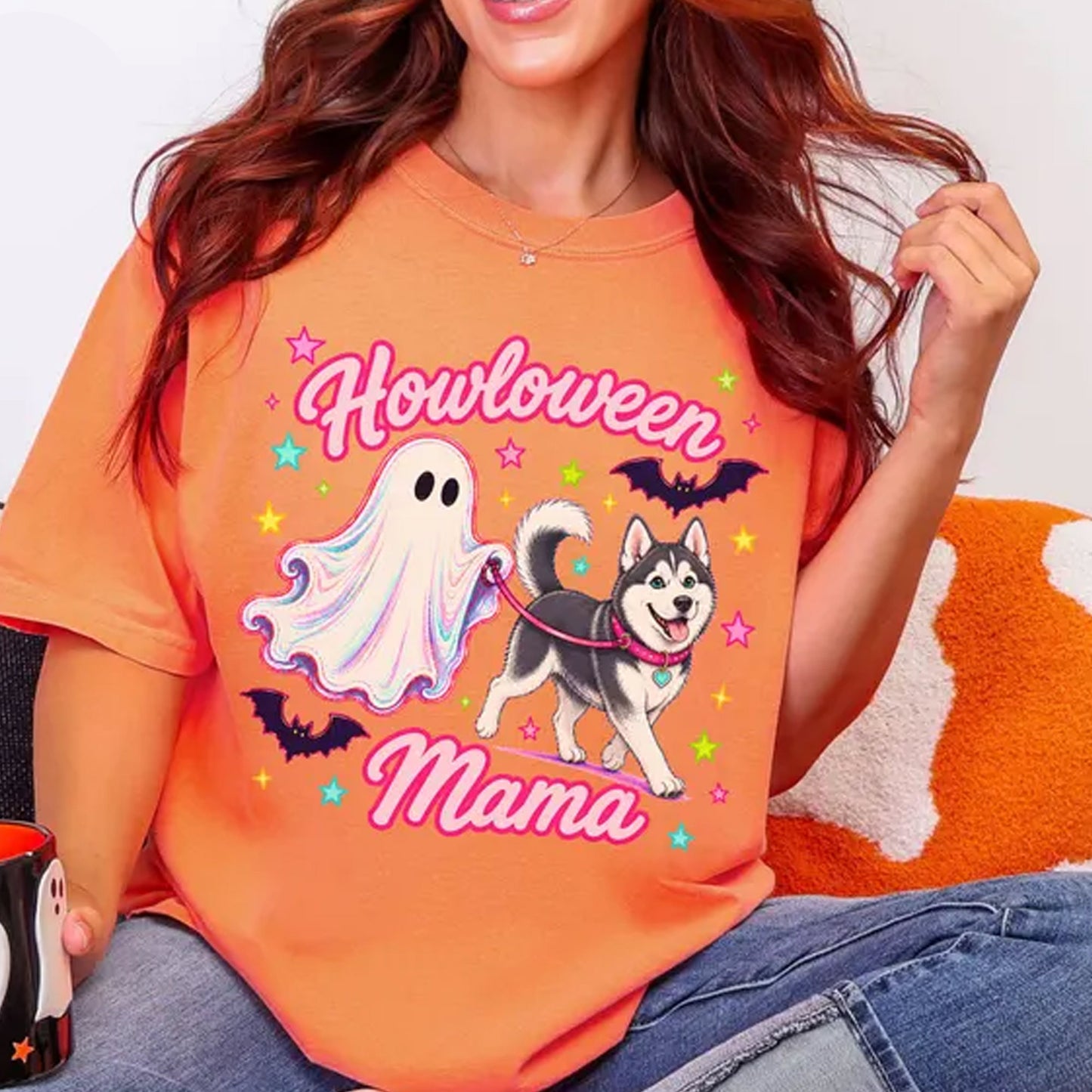 Husky Halloween Shirt,  Siberian Husky Dog Ghost Tee