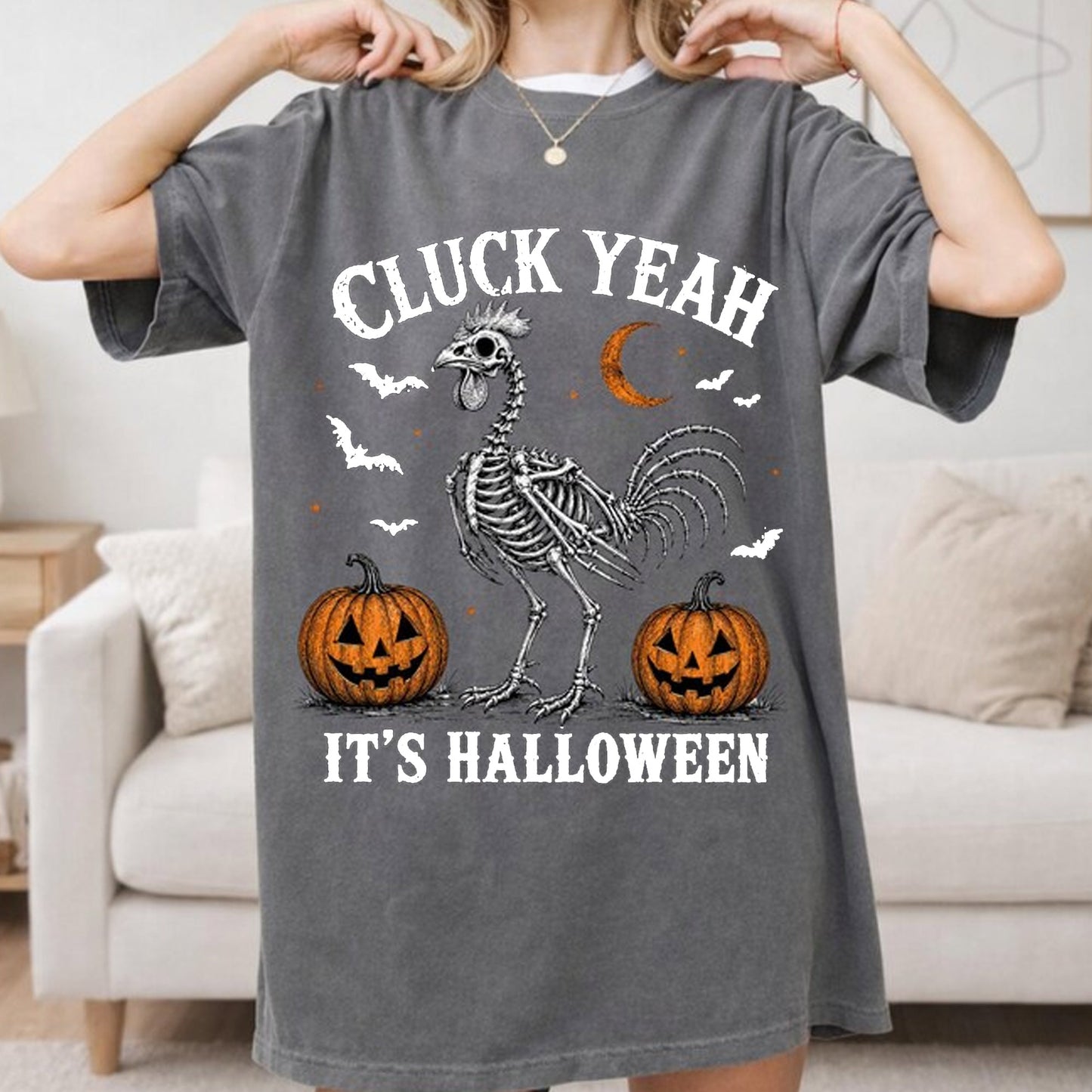 Cluck Yeah It's Halloween Shirt, Chicken Skeleton Tee