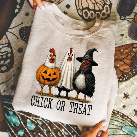 Retro Halloween Chickens Sweatshirt, Halloween Farm Shirt