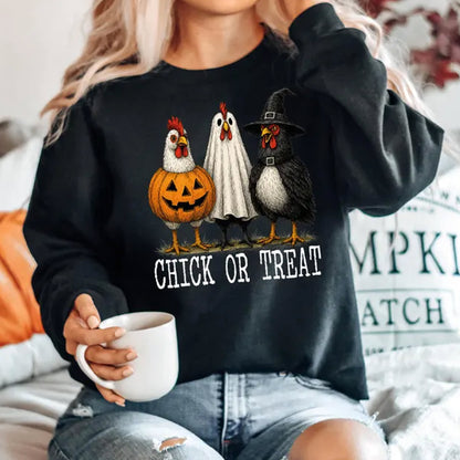 Retro Halloween Chickens Sweatshirt, Halloween Farm Shirt