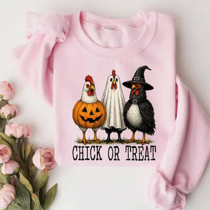 Retro Halloween Chickens Sweatshirt, Halloween Farm Shirt