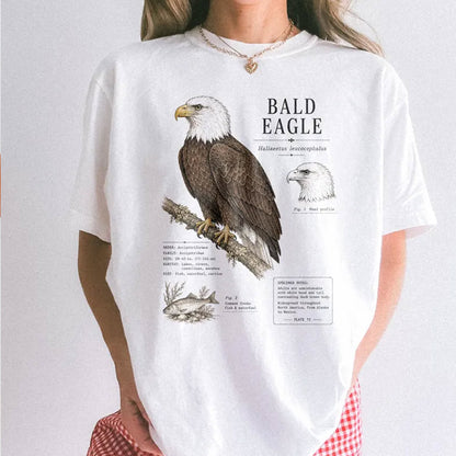 Bald Eagle Birds Of Prey Shirt - Biology Field Guide Page Graphic Tee