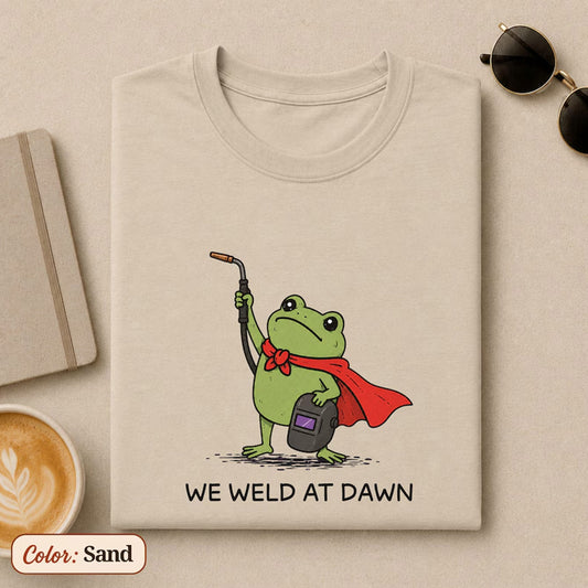 Funny Frog Welding Shirt, We Weld At Dawn T Shirt
