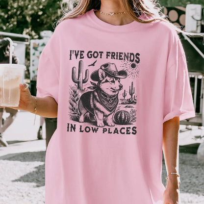 Retro Corgi Mom Sweatshirt, I've Got Friends In Low Places Corgi Dad Tee