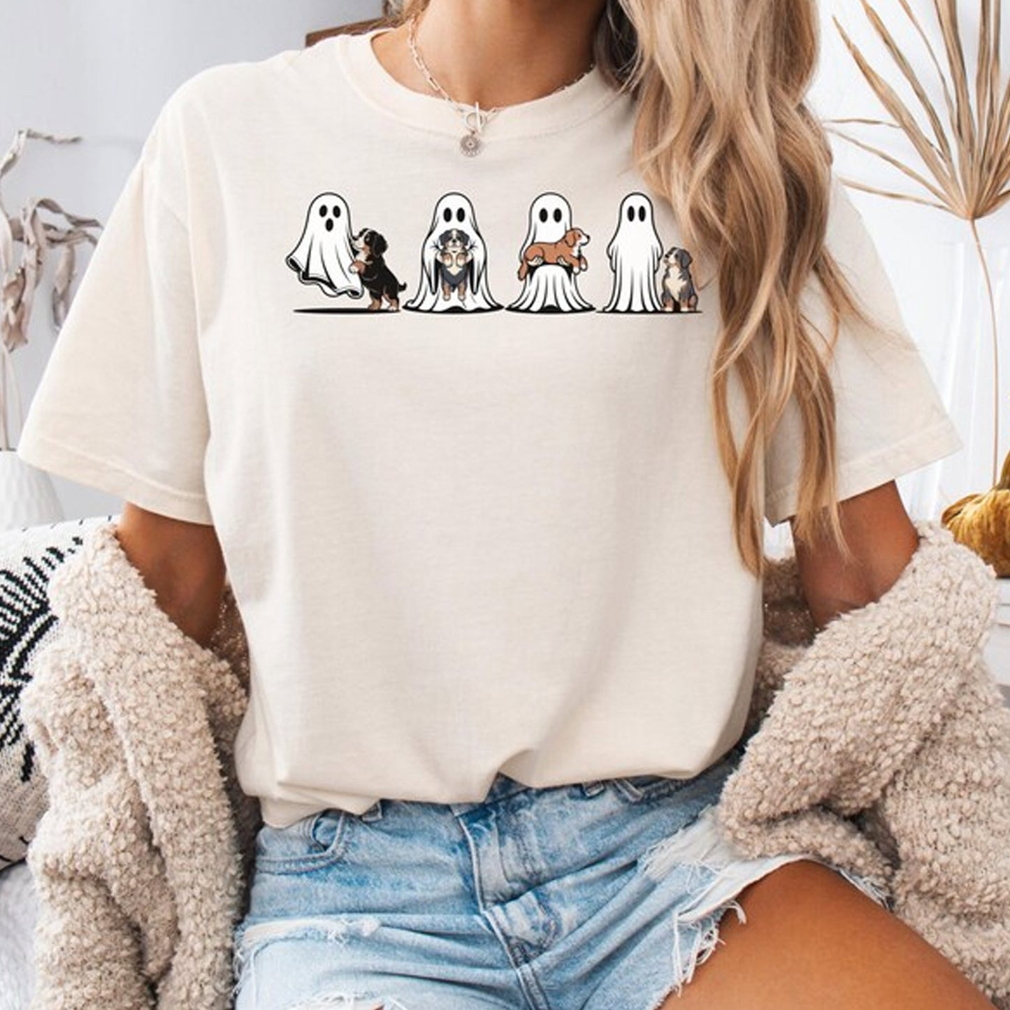 Bernese Mountain Dog Ghost Halloween Shirt, Spooky Ghost Dog TShirt