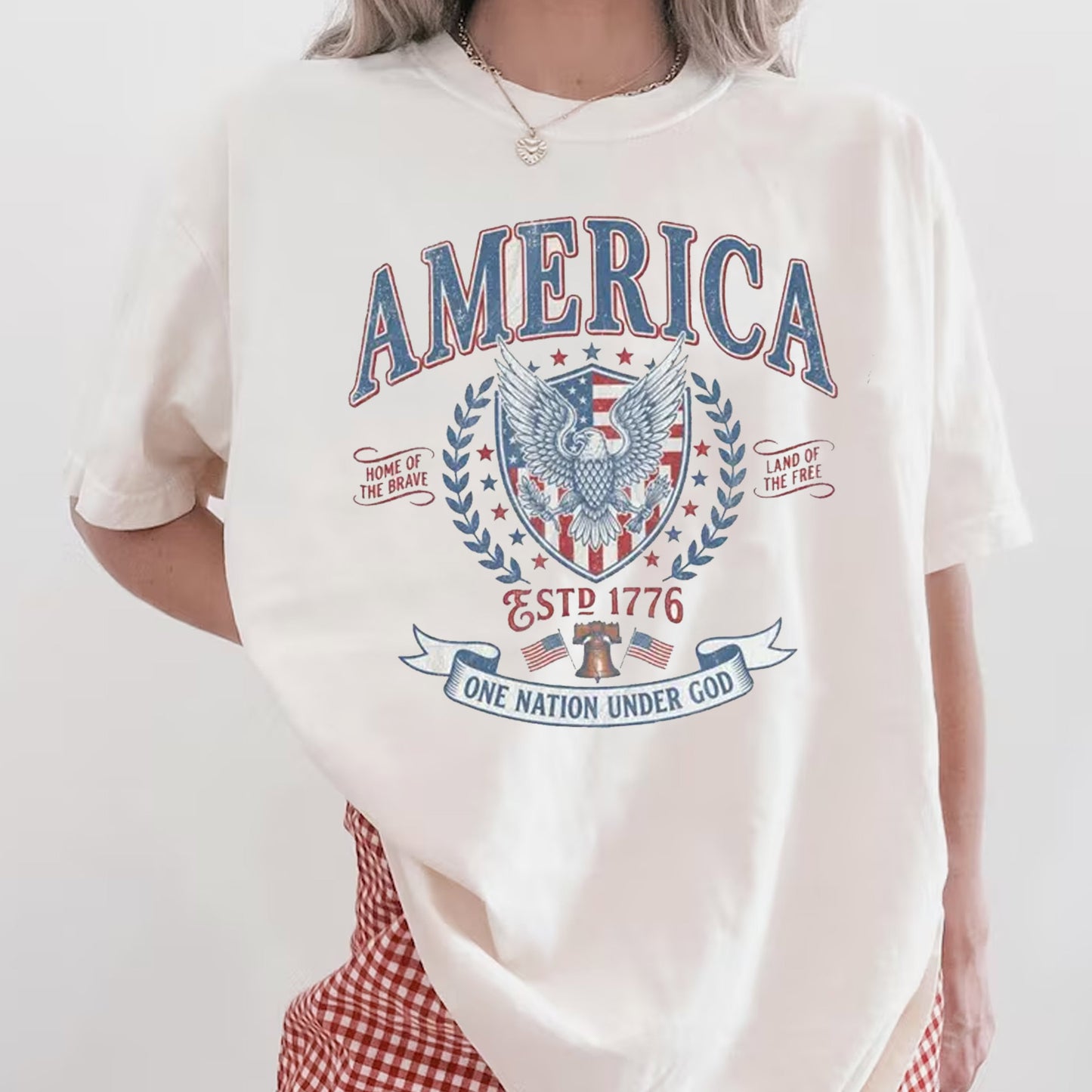 Vintage America Patriotic Eagle Shirt, USA Independence Day Tee