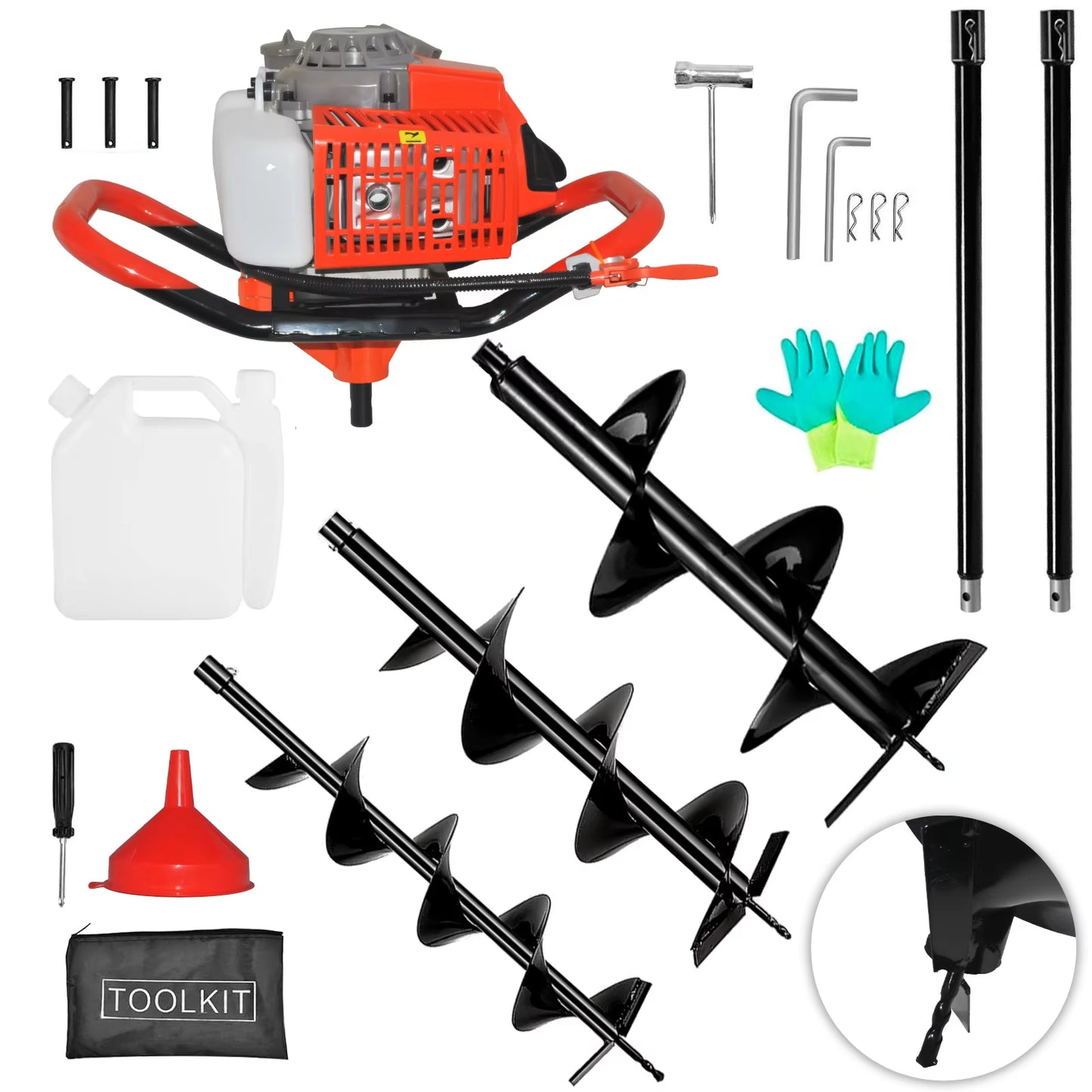 Manto™ 72cc Earth Auger Post Hole Digger Set