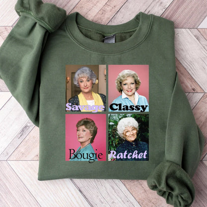 Golden Warhol Girls Sweatshirt, Retro Trendy Tee