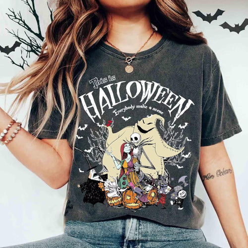 Vintage Jack Skellington Sally Oogie Boogie Comfort  Tee