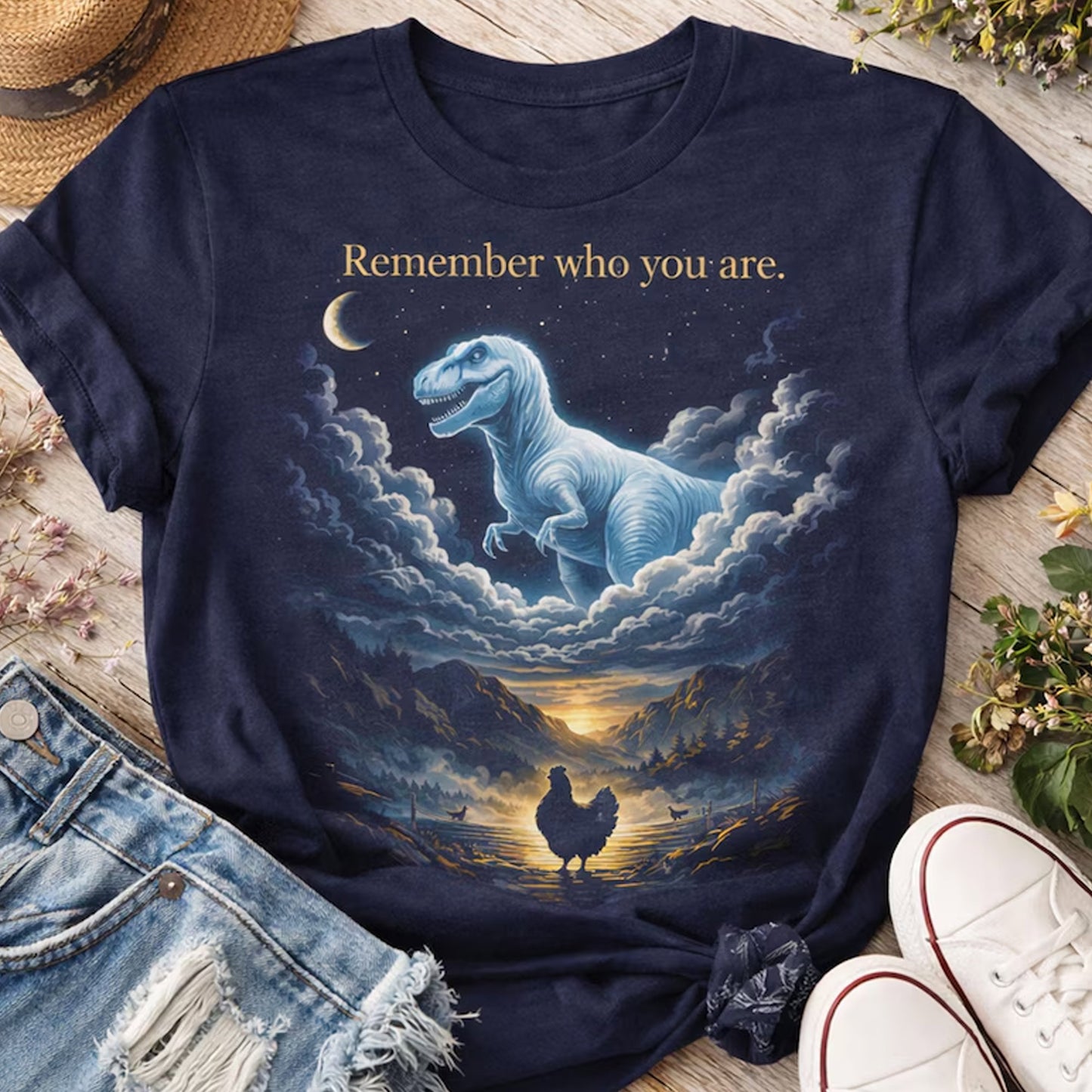 T-Rex Chicken Evolution Shirt, Remember Who You Are Graphic Tee