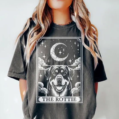 Tarot Card Shirt, Rottie Dog Halloween Moon Shirt, Funny Rottweiler Lover Gifts