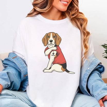 Beagle Dog I Love Mom Graphic Tee for Pet Lovers