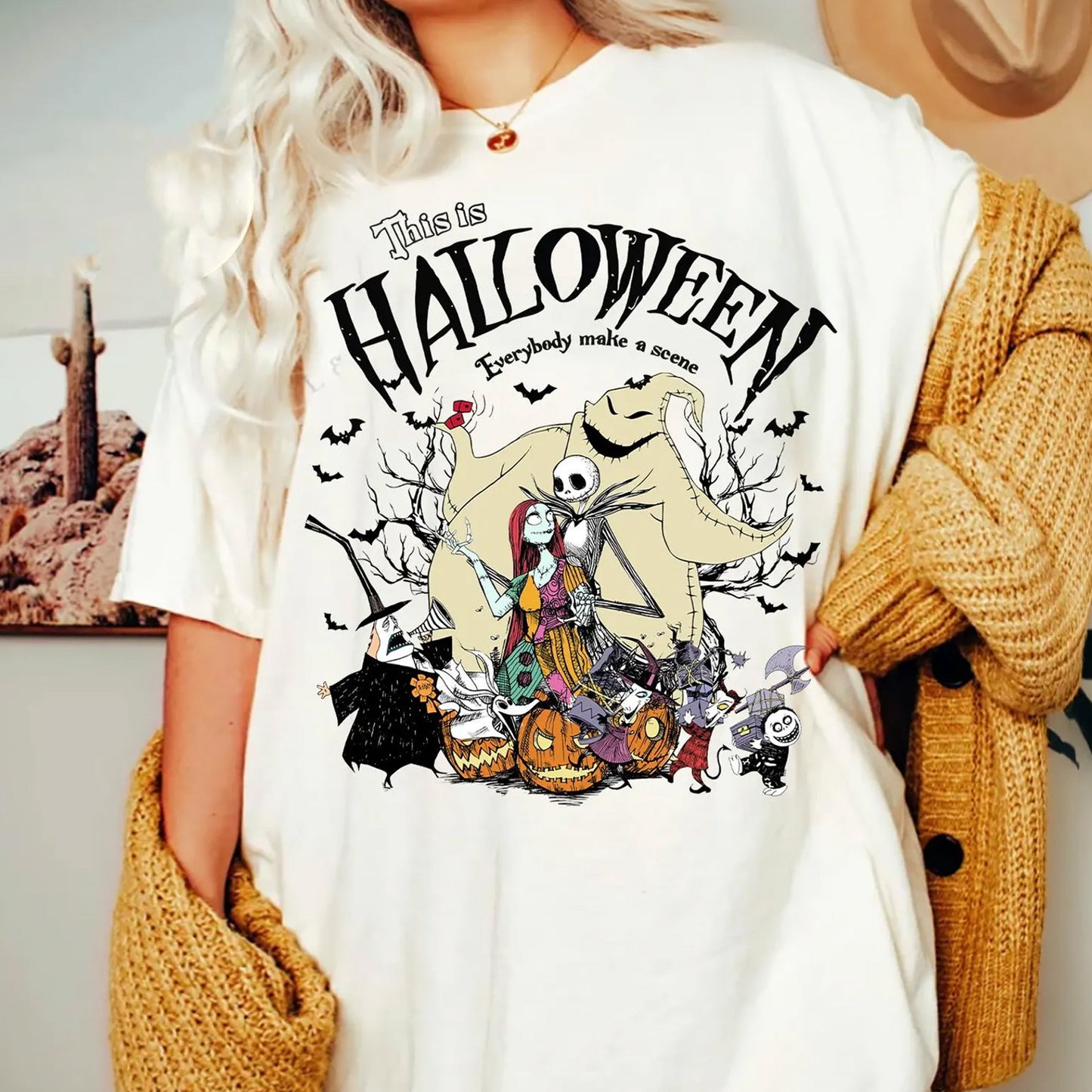 Vintage Jack Skellington Sally Oogie Boogie Comfort  Tee