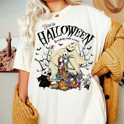 Vintage Jack Skellington Sally Oogie Boogie Comfort  Tee