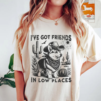 Retro Corgi Mom Sweatshirt, I've Got Friends In Low Places Corgi Dad Tee