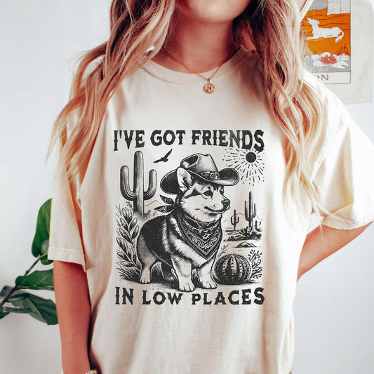Retro Corgi Mom Sweatshirt, I've Got Friends In Low Places Corgi Dad Tee