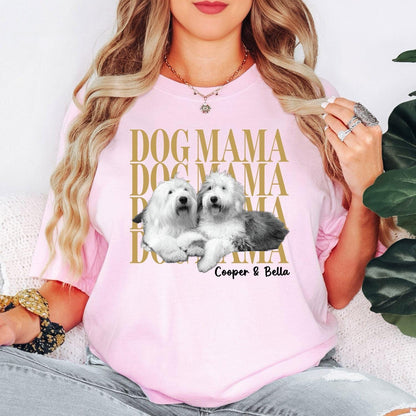 Custom Photo Shirt, Personalized Pet Photo Graphic Tee, Custom Text Name Dog Mama