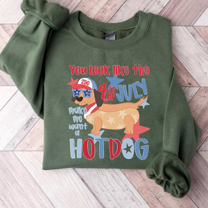 4th of July Shirt Make Me Want A Hot Dog Tee, Patriotic Dachshund Shirt