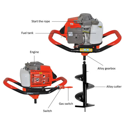Manto™ 72cc Earth Auger Post Hole Digger Set