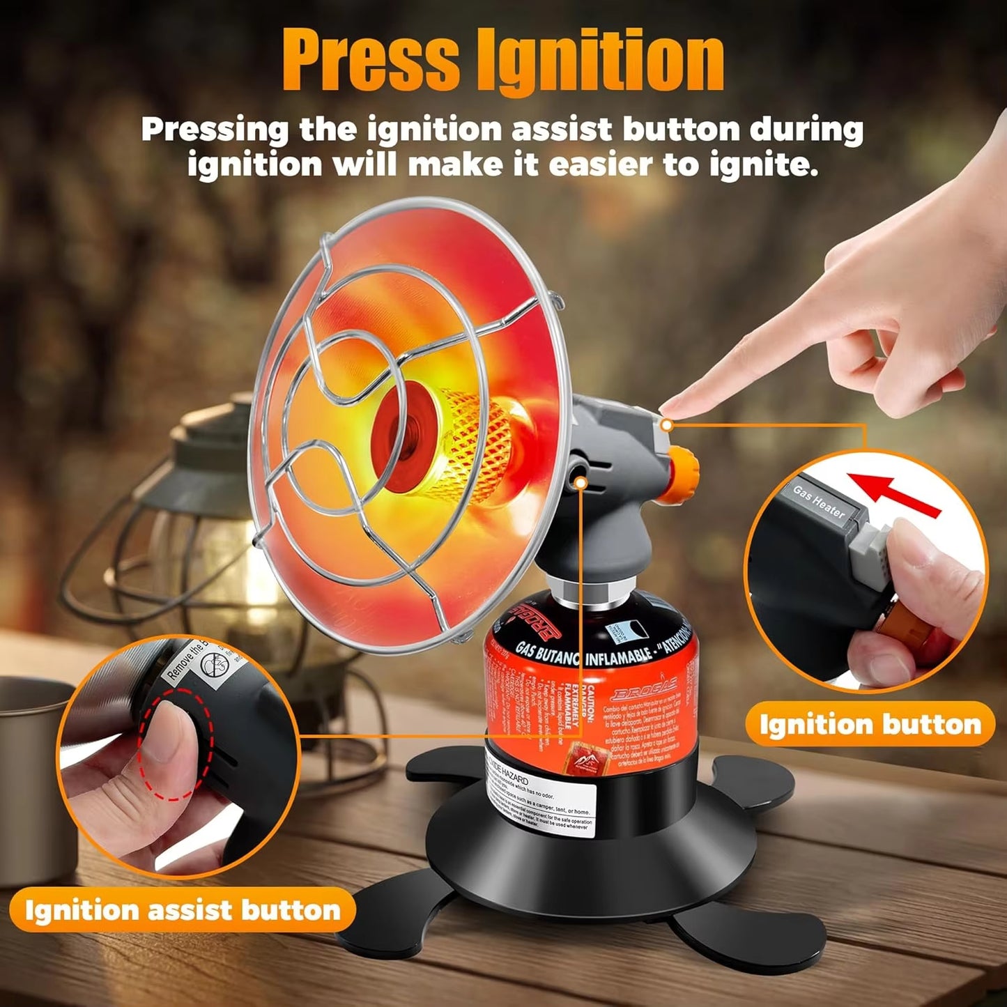 Manto™ 8500BTU Portable Propane Heater for Fishing