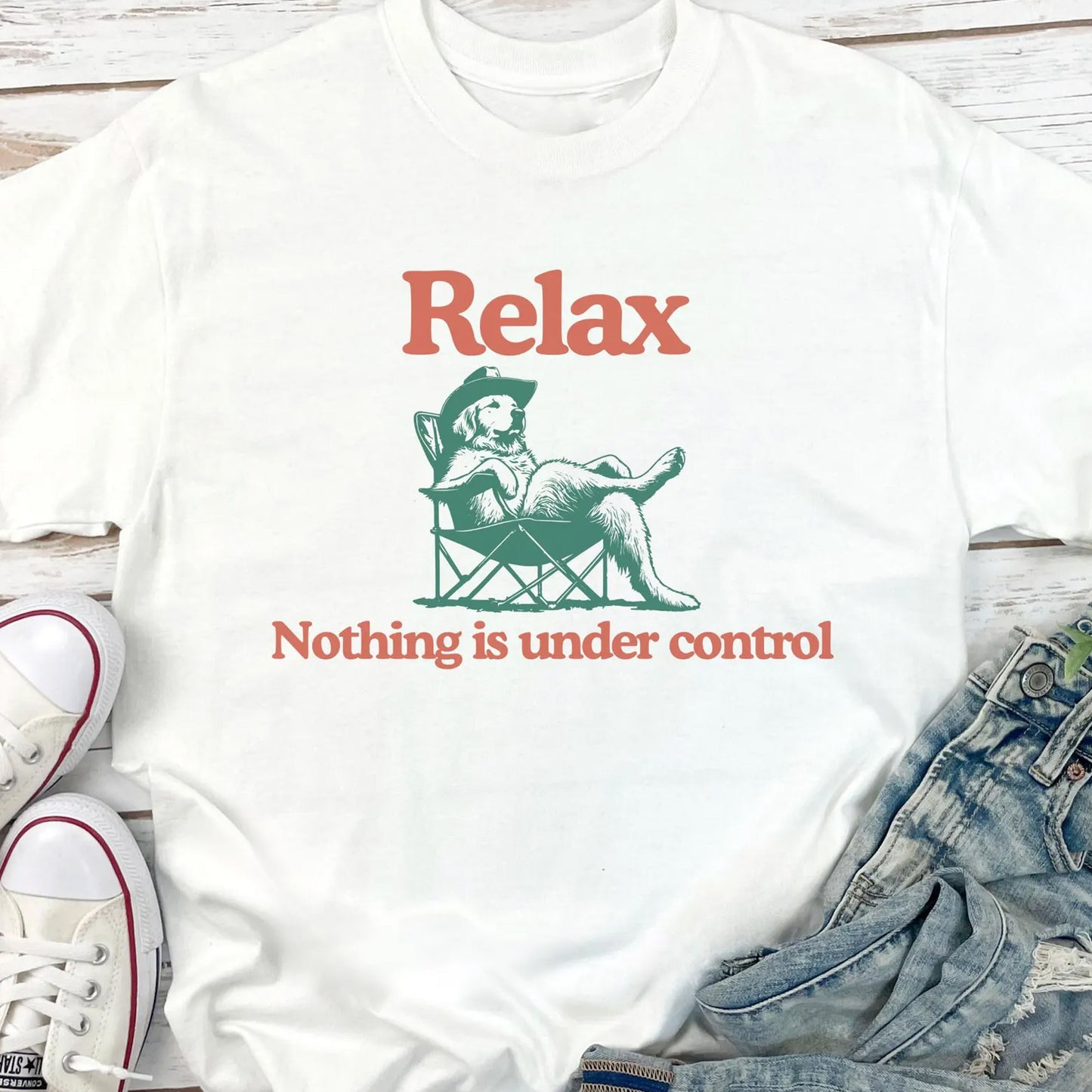 Relax Nothing Is Under Control Golden Retriever Tee
