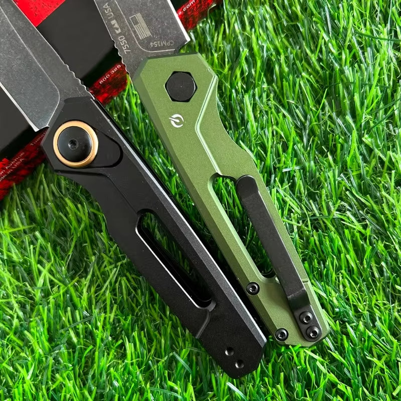 Manto™ Pocket Folding Knife – Aluminum Handle, Outdoor Camping & Utility Knife