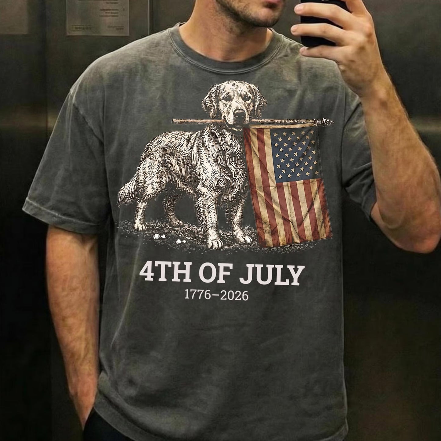 Golden Retriever American Flag Shirt, Patriotic Dog Tee