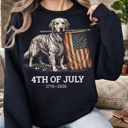Golden Retriever American Flag Shirt, Patriotic Dog Tee