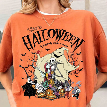 Vintage Jack Skellington Sally Oogie Boogie Comfort  Tee