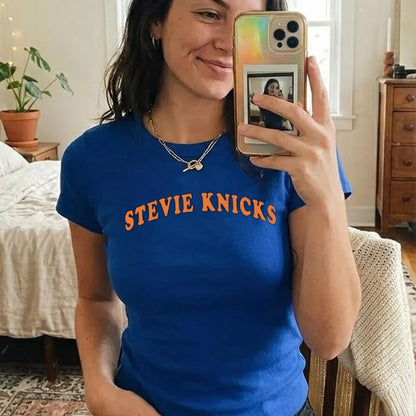 Stevie Knicks Tee, Taylor-Inspired Royal Blue Baby Tee