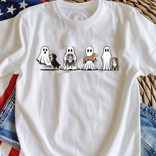 Bernese Mountain Dog Ghost Halloween Shirt, Spooky Ghost Dog TShirt