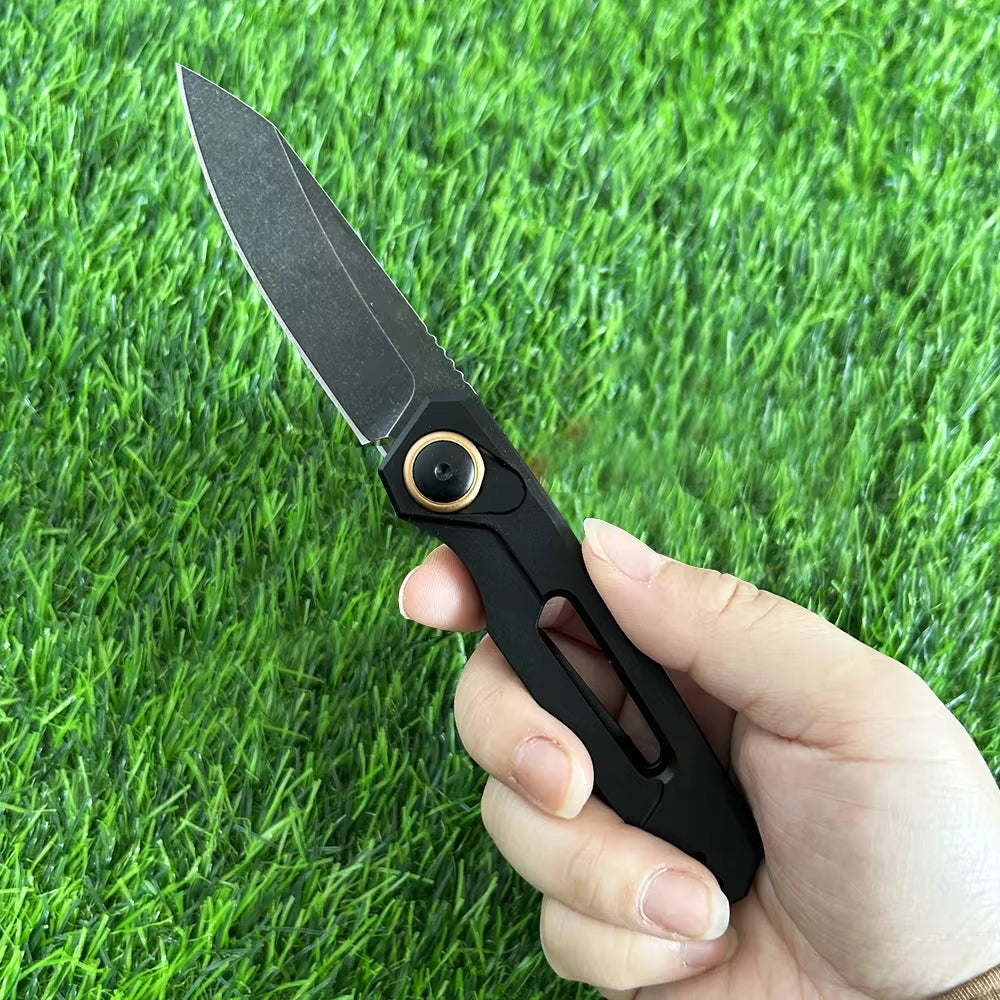 Manto™ Pocket Folding Knife – Aluminum Handle, Outdoor Camping & Utility Knife