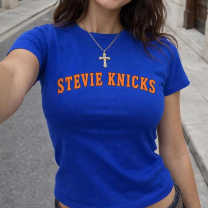 Stevie Knicks Tee, Taylor-Inspired Royal Blue Baby Tee