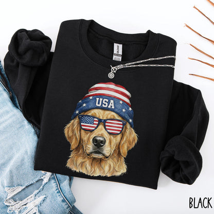 Patriotic Golden Retriever Sweatshirt, Dog Sweatshirt, USA Shirt