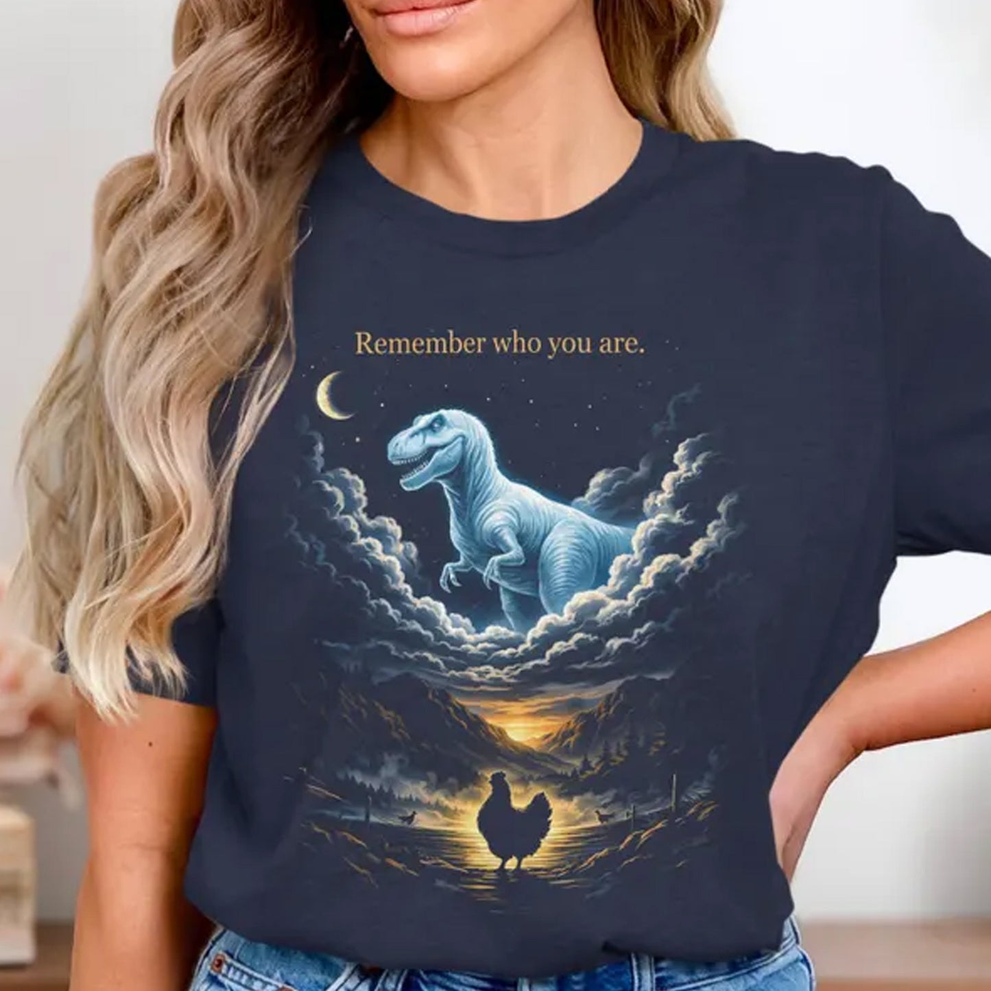 T-Rex Chicken Evolution Shirt, Remember Who You Are Graphic Tee